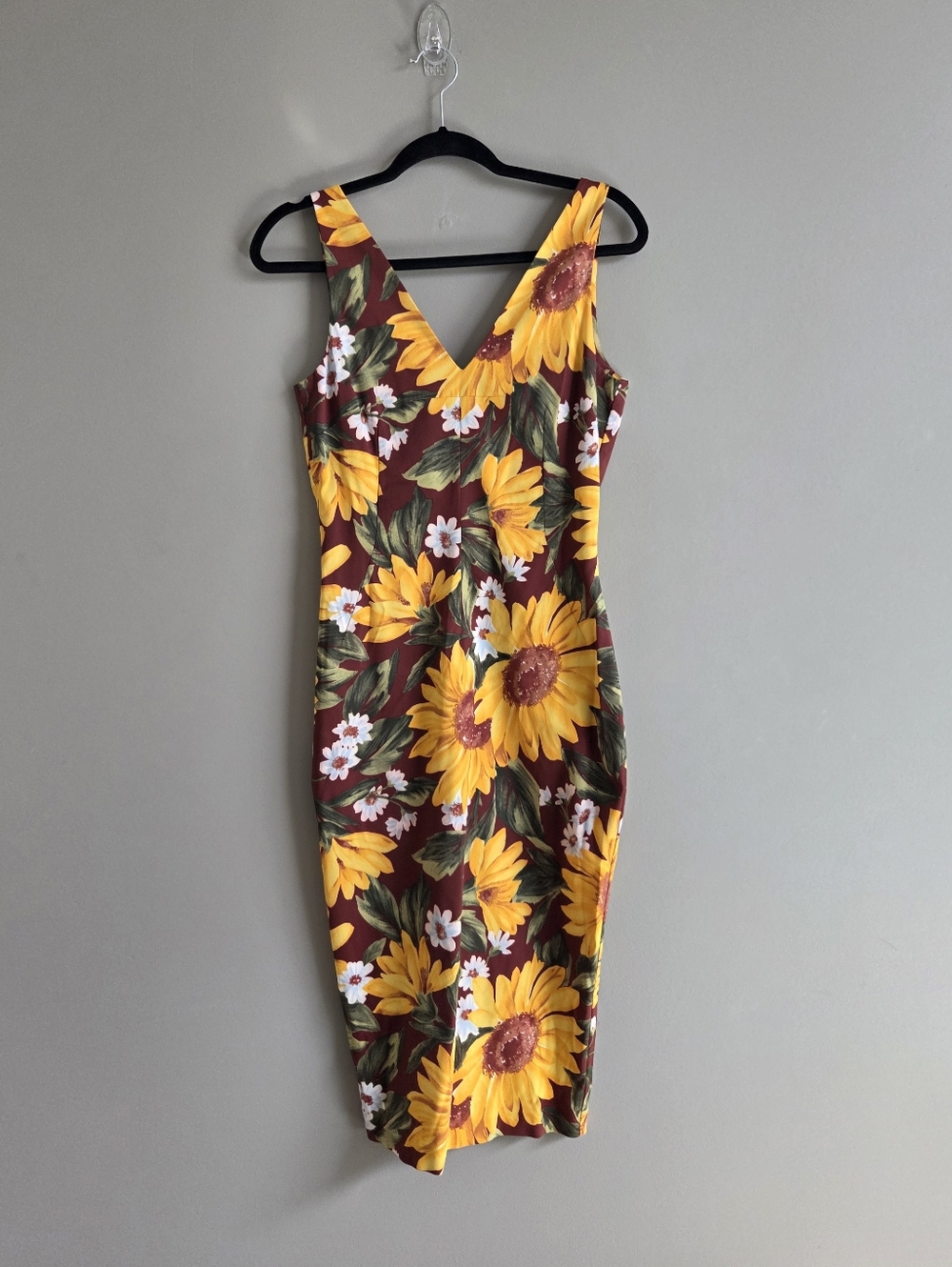 Dolce & Gabbana D&G Sunflower V-Neck Tank Dress Low Back Dress Size IT 42 US 6 - Picture 2 of 12